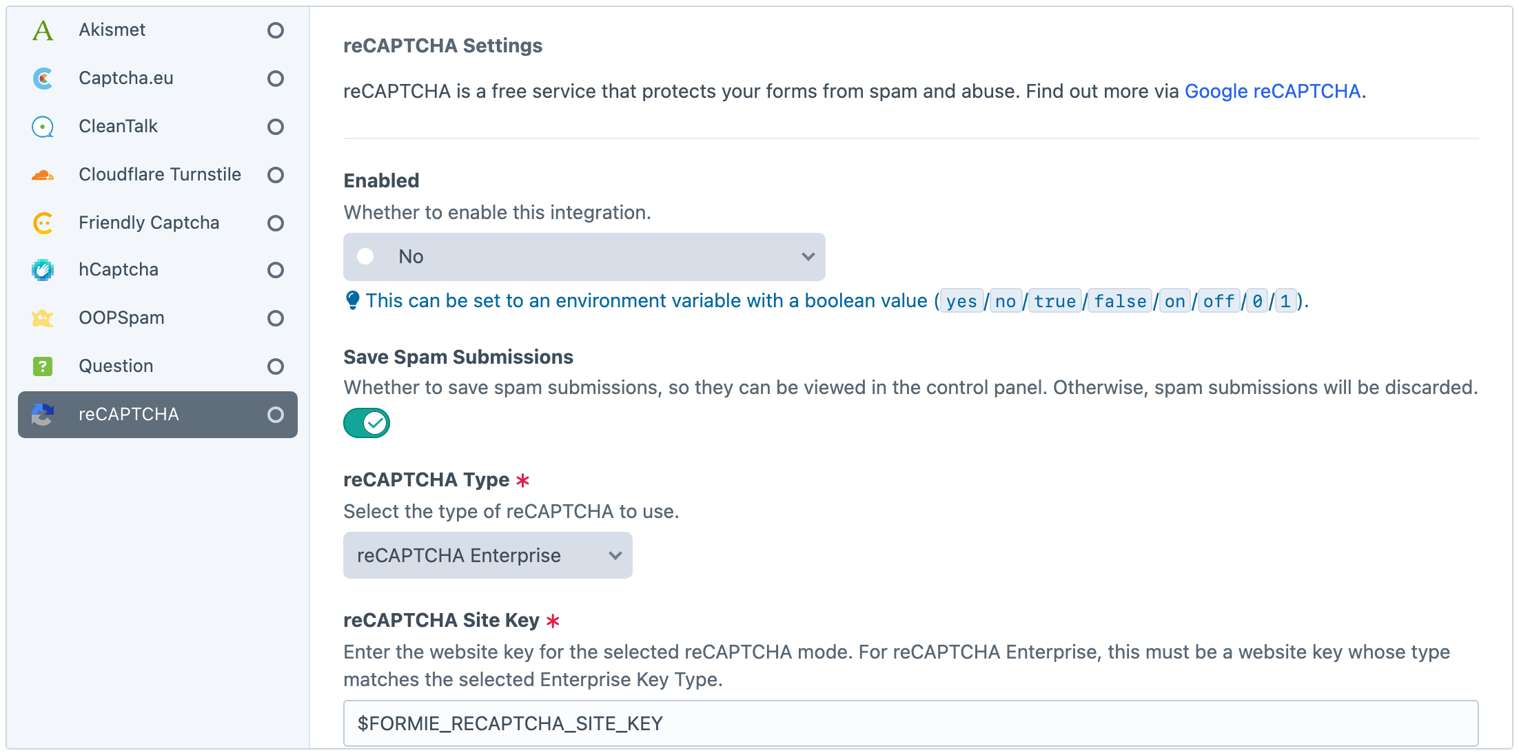 Formie4 beta spam protection
