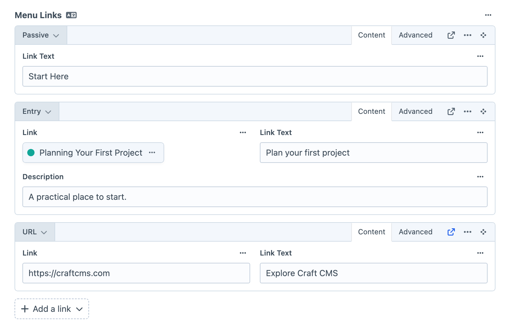 Hyper3 mixed link types