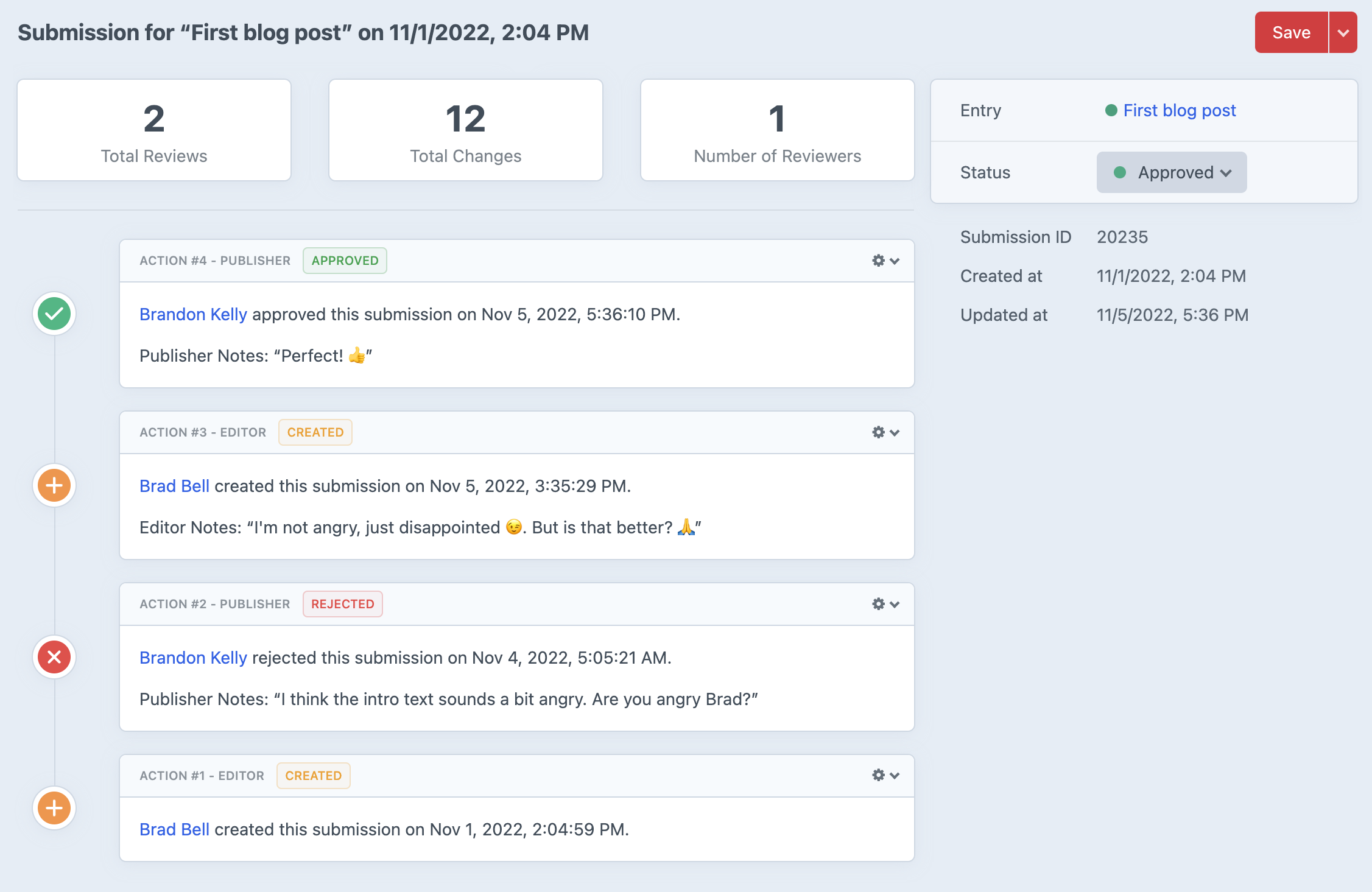 Workflow submission detail