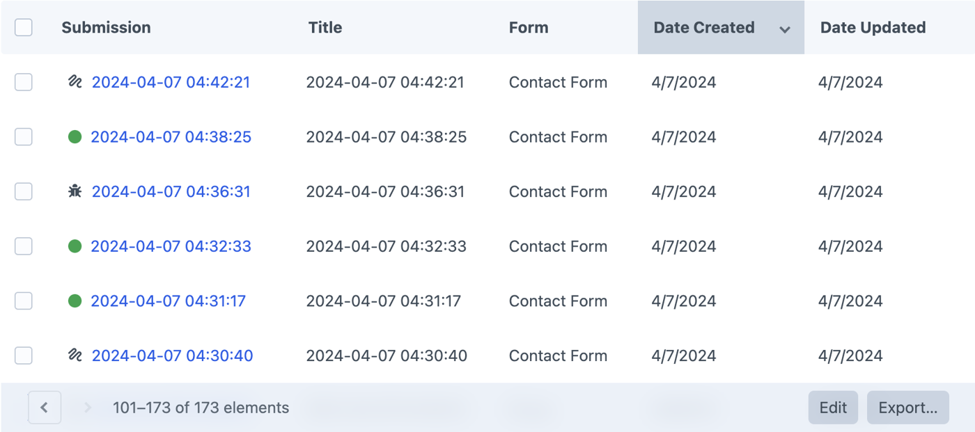Formie Spam Submissions Index