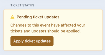 Events ticket status pending