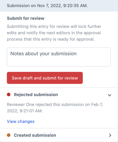 Workflow review changes