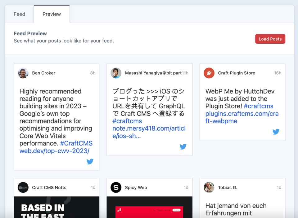 Social Feeds Preview