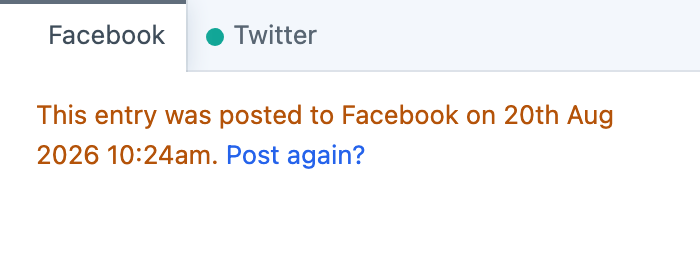 A successfully published post in the Social Poster widget