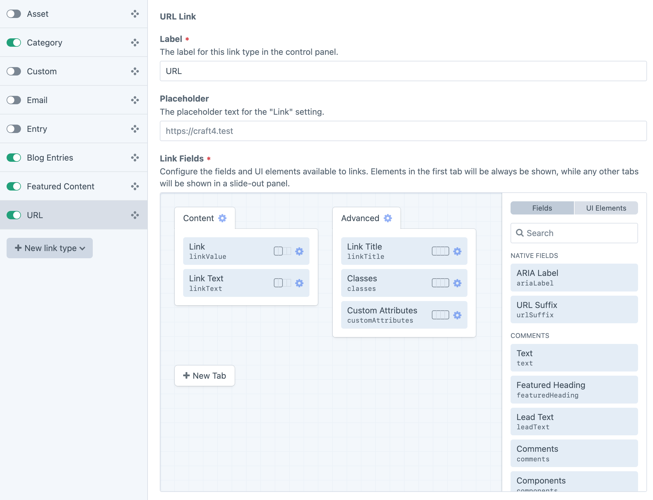 Hyper field settings